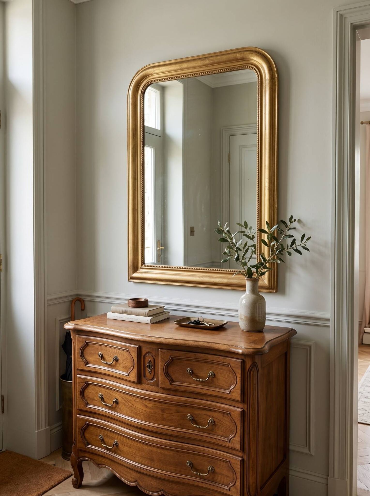 Miroir style Louis Philippe doré,  100×74cm