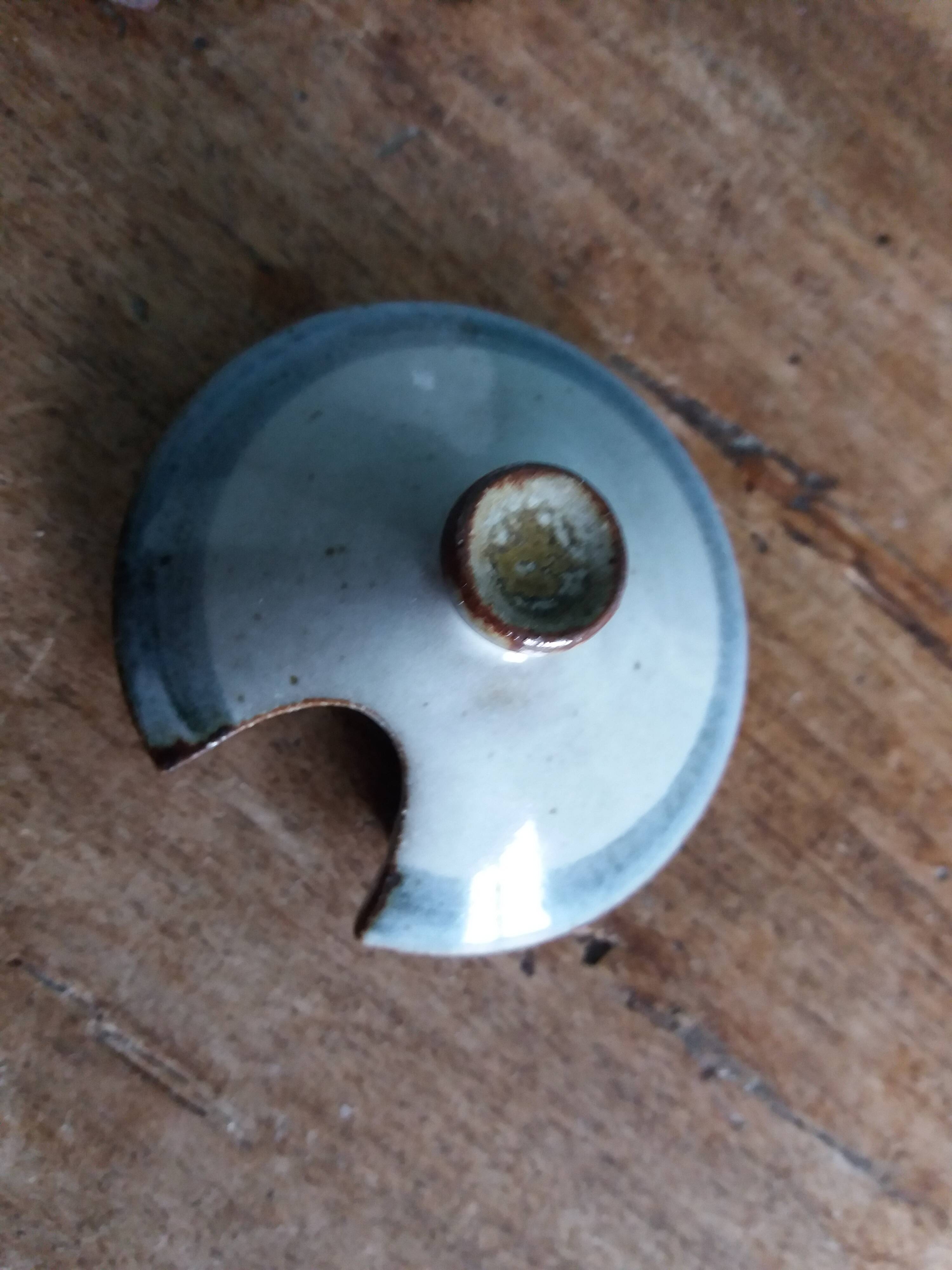 Small pot sugar and mustard bowl signed Atch, Chantal and Thierry Robert