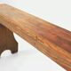 Rustic natural oak wooden bench with rounded details, France ca. 1900