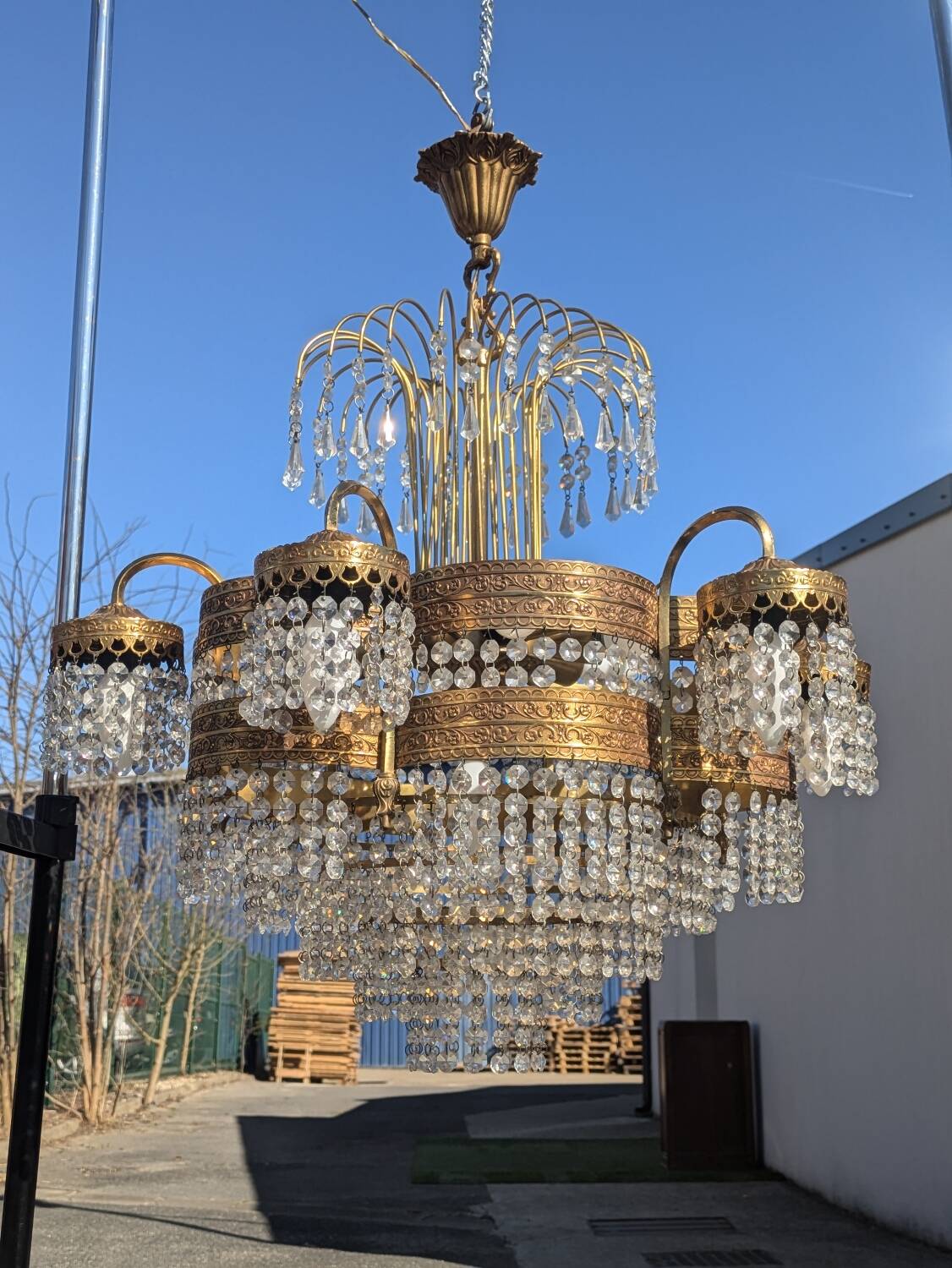 Lustre vintage mid century, Hollywood Regency