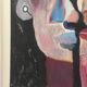Tableau contemporain visage portrait géométrique cubisme expressionnisme "DUALITÉ" - Œuvre Originale sur Toile