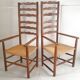 Pair of straw armchairs early twentieth vintage