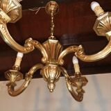 Bronze chandelier 4 arms vintage 1970