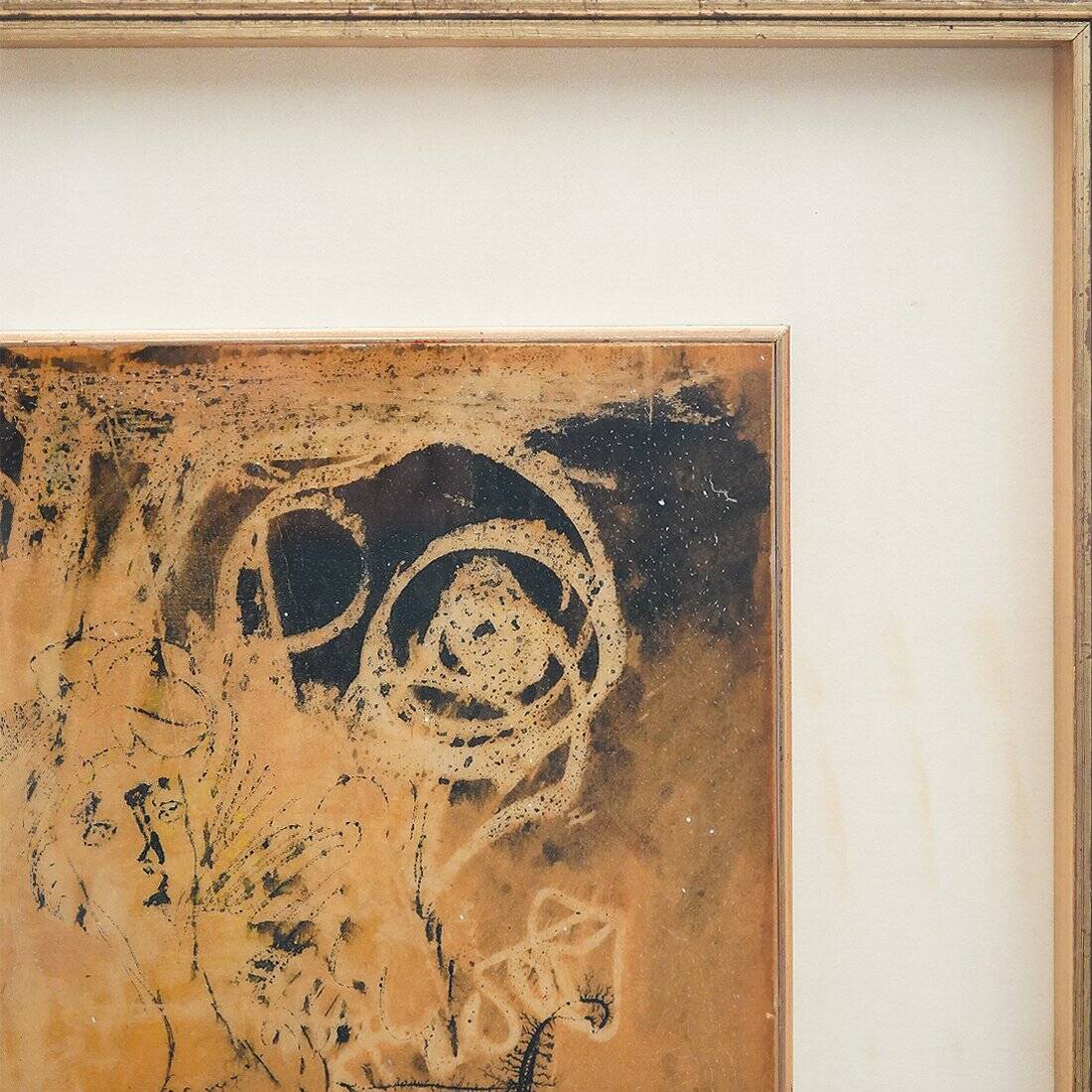 Giovanni Battista de Salvo, Composition, Ink on Masonite, 1950s, framed