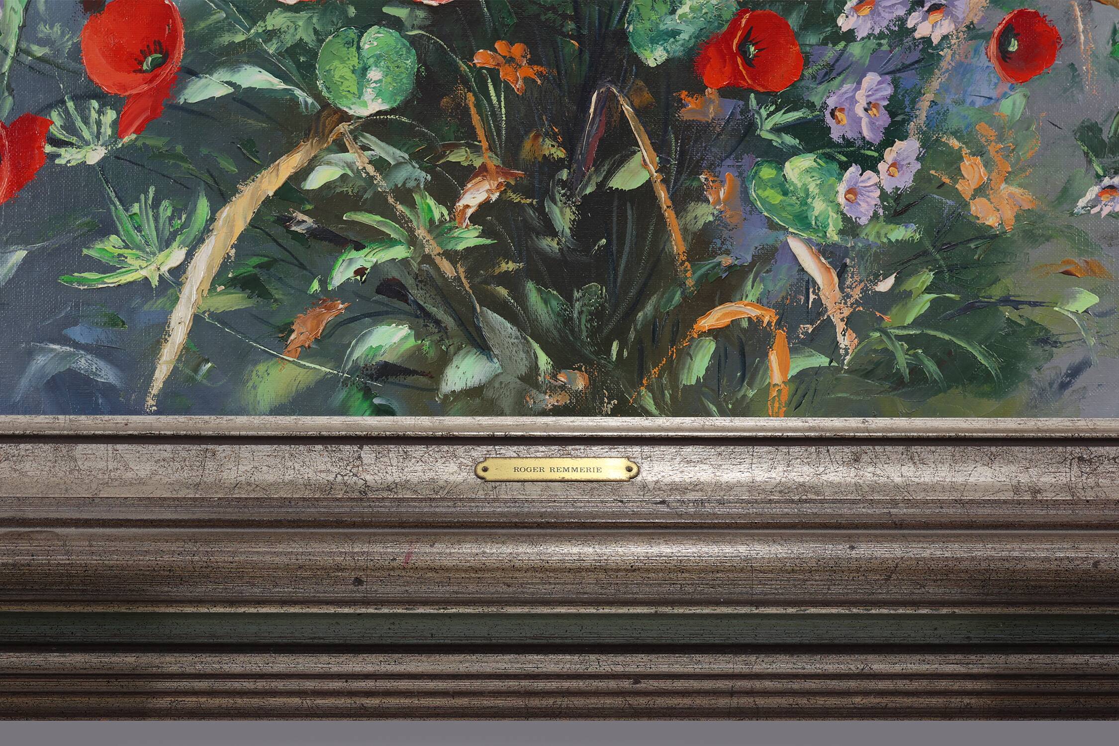 20th Century Baroque Still Life with Flowers by Roger Remmerie, Belgium