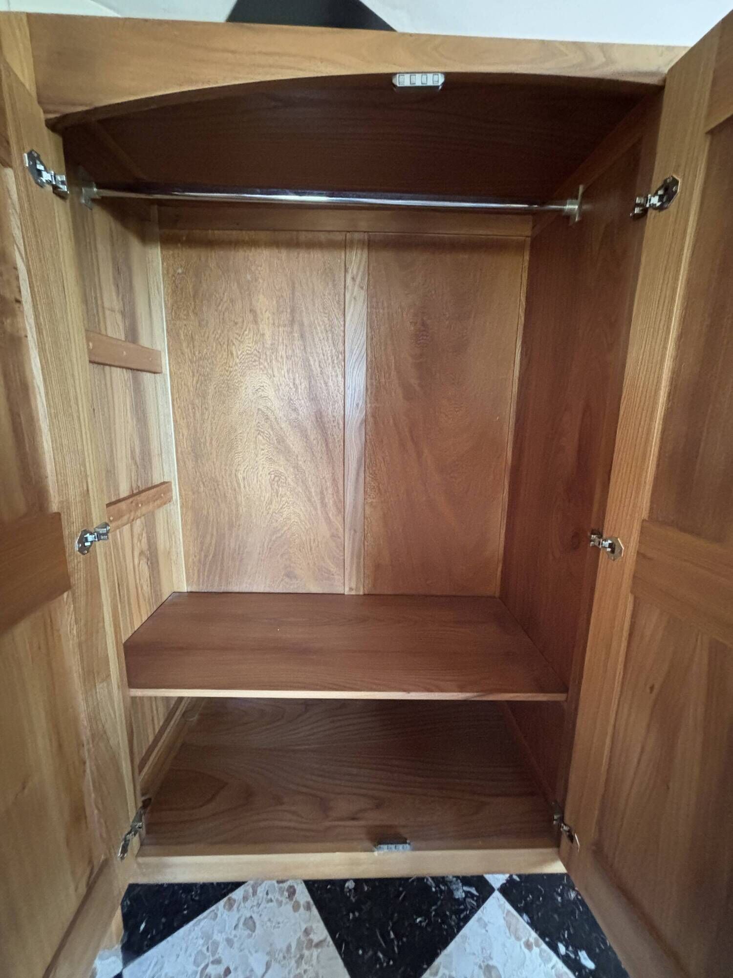 Brutalist wardrobe made of solid elm from Maison Regain, vintage 1970.