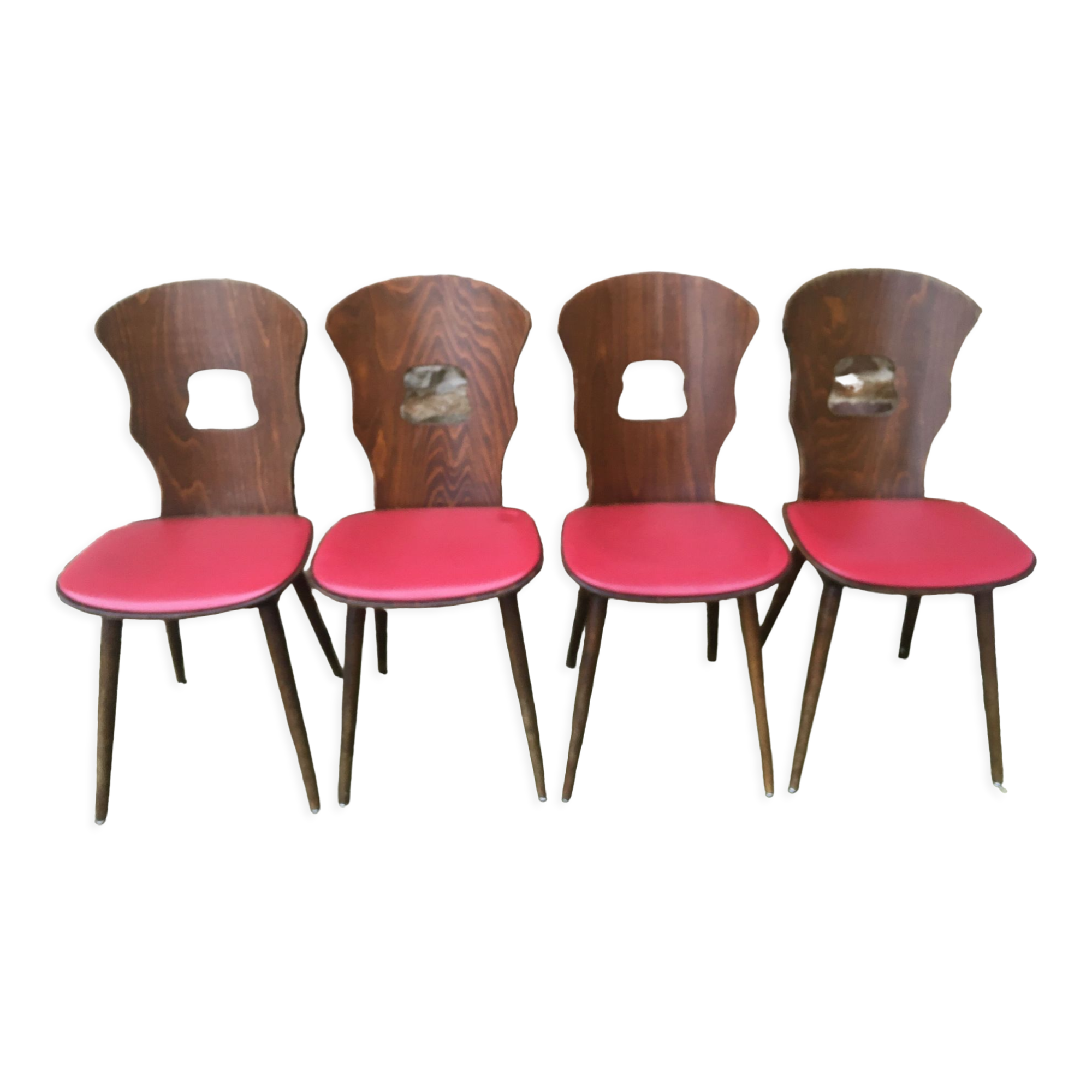 Suite of 4 Baumann chairs, Gentian model