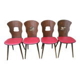 Suite of 4 Baumann chairs, Gentian model
