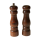 1970s salt and pepper shaker made of wood and metal - set of 2, complete usuable, vintage