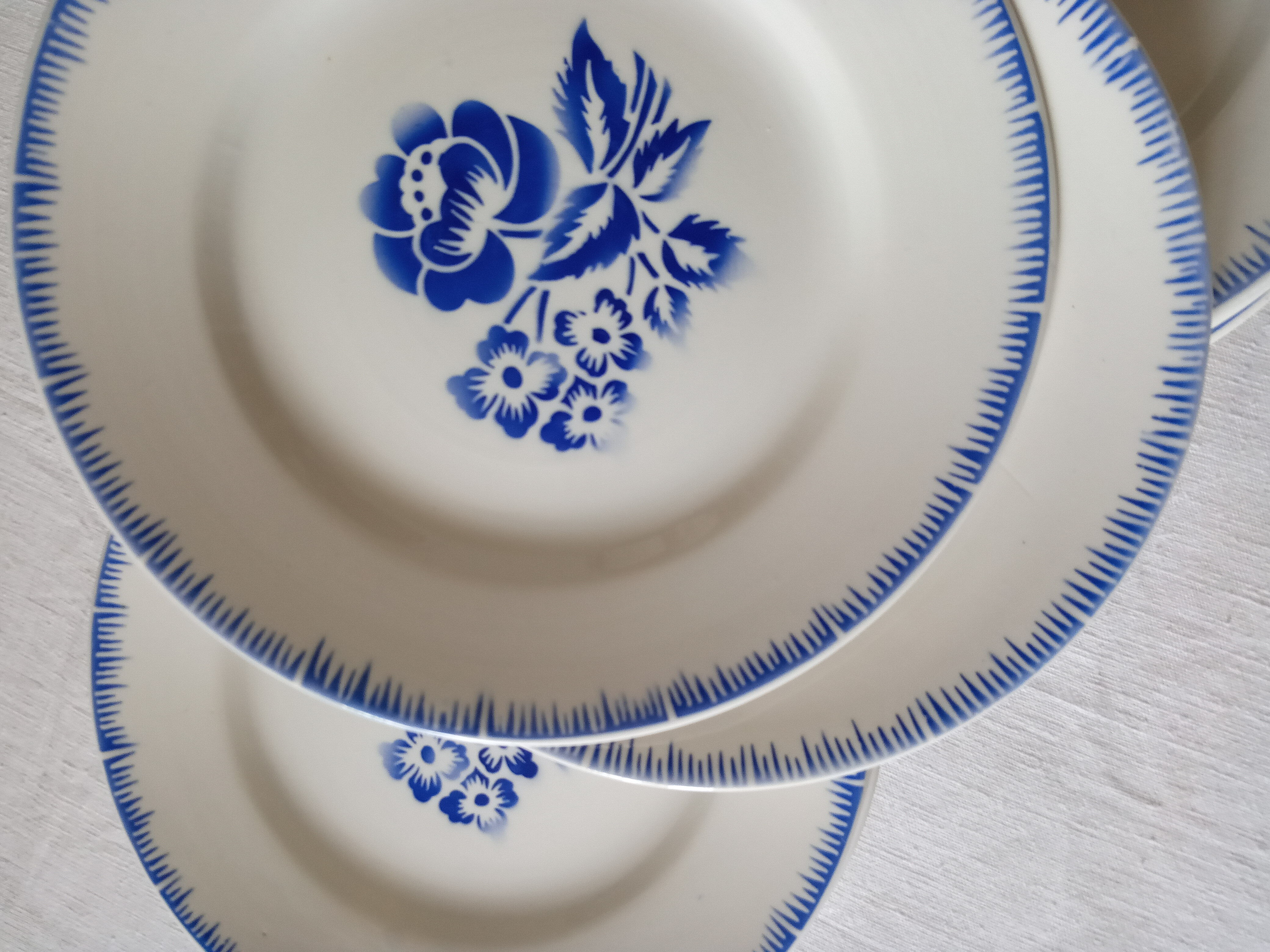 10 old dessert plates, iron earth, Digoin