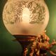 Pair of large double-light wall sconces in vintage brass and glass