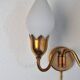 Fog & Mørup 2-Arm Brass and Opaline Glass Tulip Wall Lamp