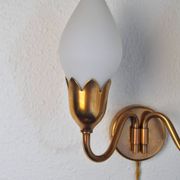 Fog & Mørup 2-Arm Brass and Opaline Glass Tulip Wall Lamp