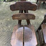 6 brutalist chairs in solid oak
