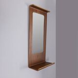 VINTAGE 1960S WALL MIRROR IN TEAK WITH DESIGN BY CAMPO E GRAFFI