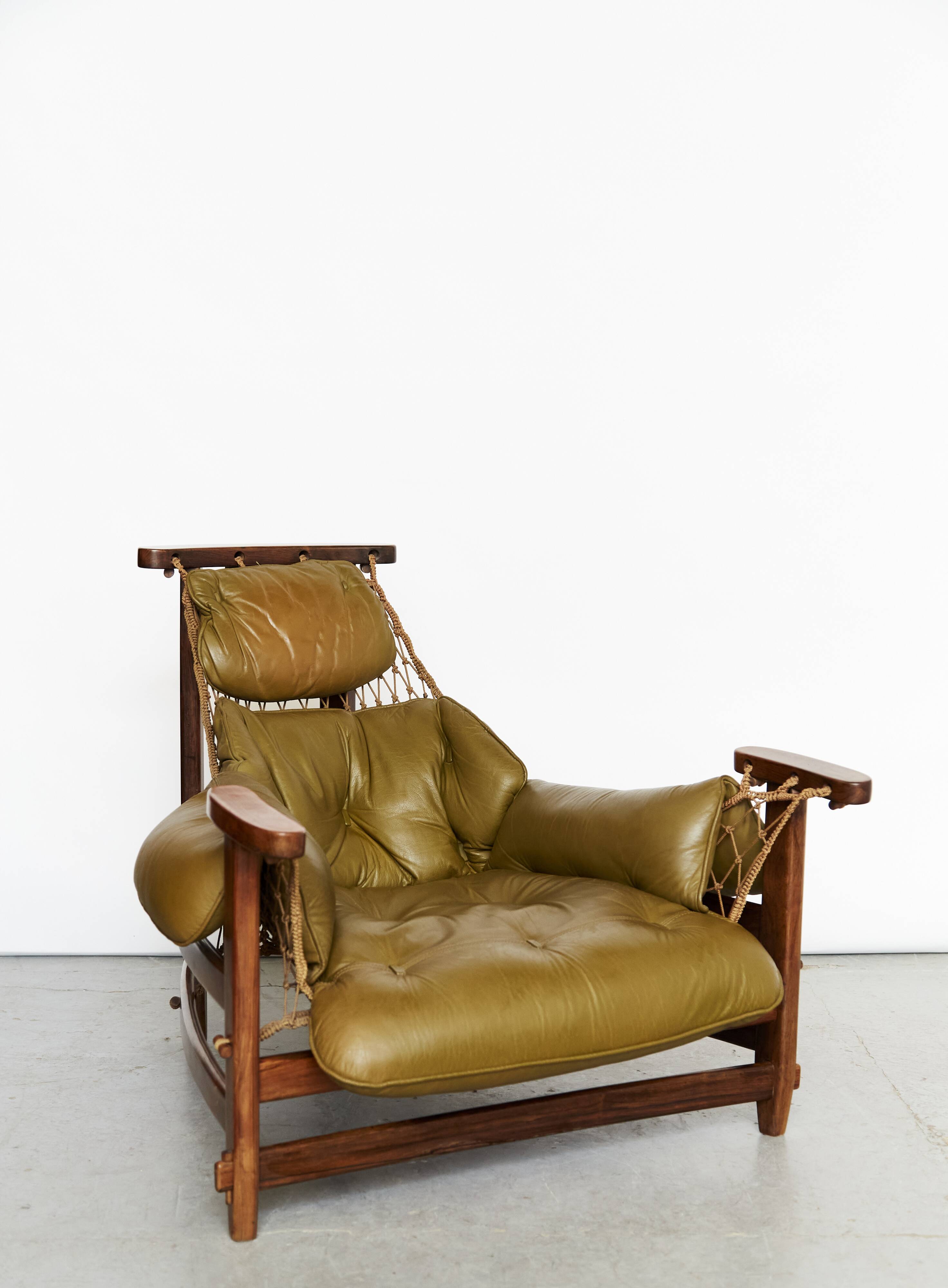 Jean Gillon "Jangada" Lounge Chair & Ottoman for Italma Wood Art, 1968