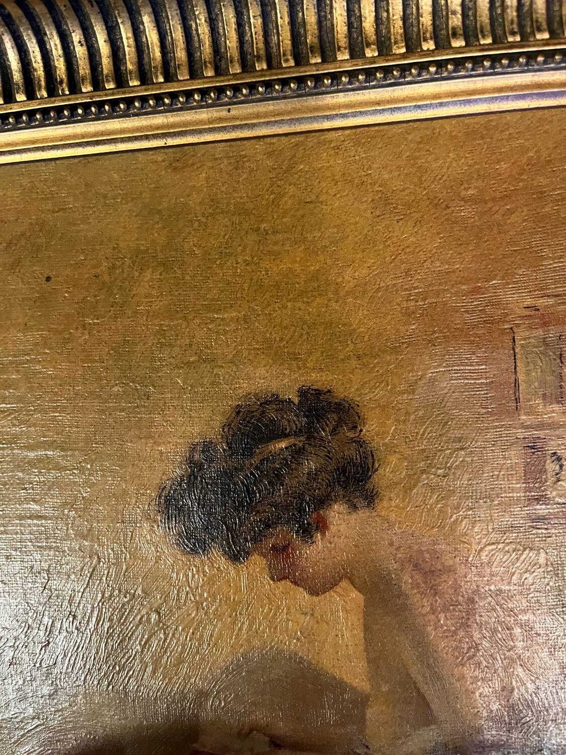 Oil on canvas Young girl reading