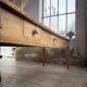 Pine and oak farmhouse table with multiple drawers, communal type, 240cm.