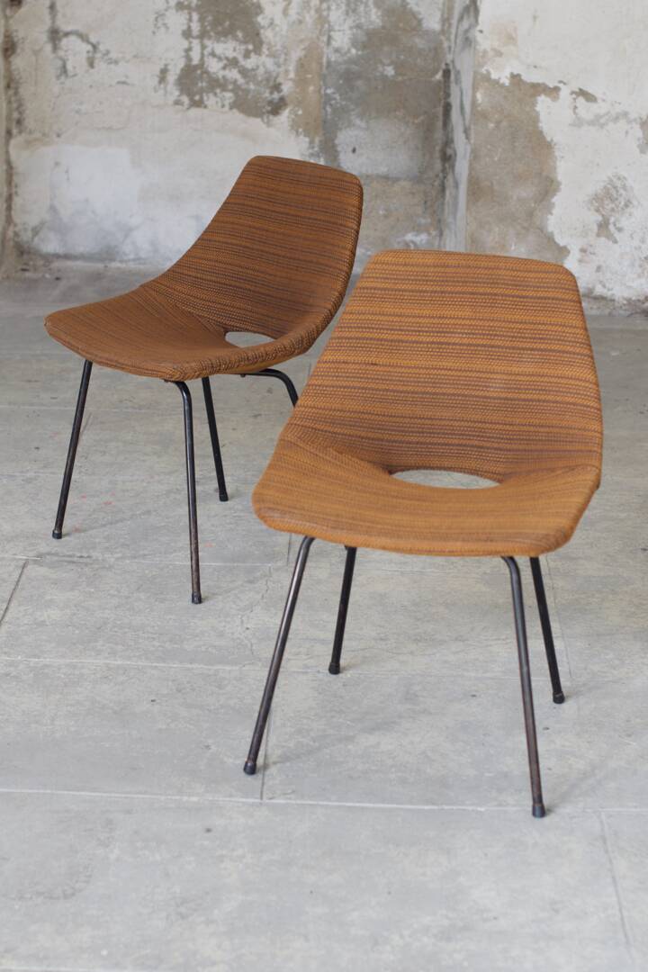 Paire de chaises "tonneau" 1965 Pierre Guariche