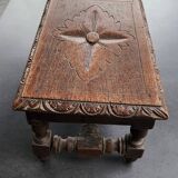 Bench, antique wooden footrest