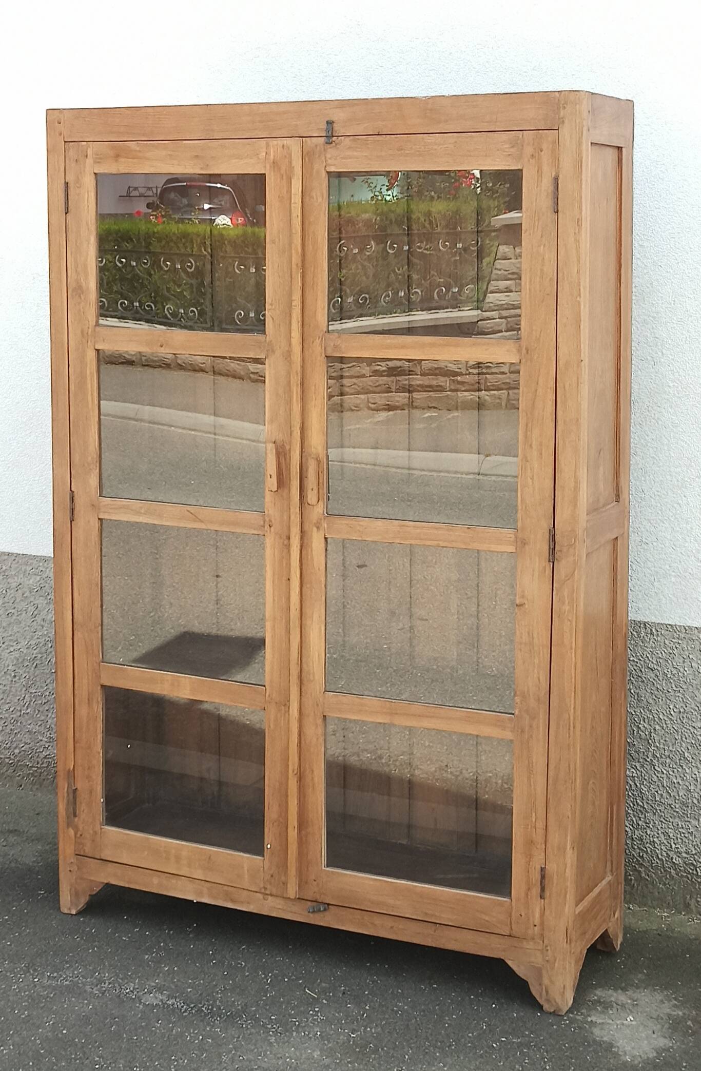 Old wooden glass cabinet