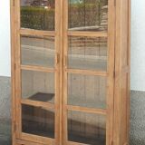 Old wooden glass cabinet
