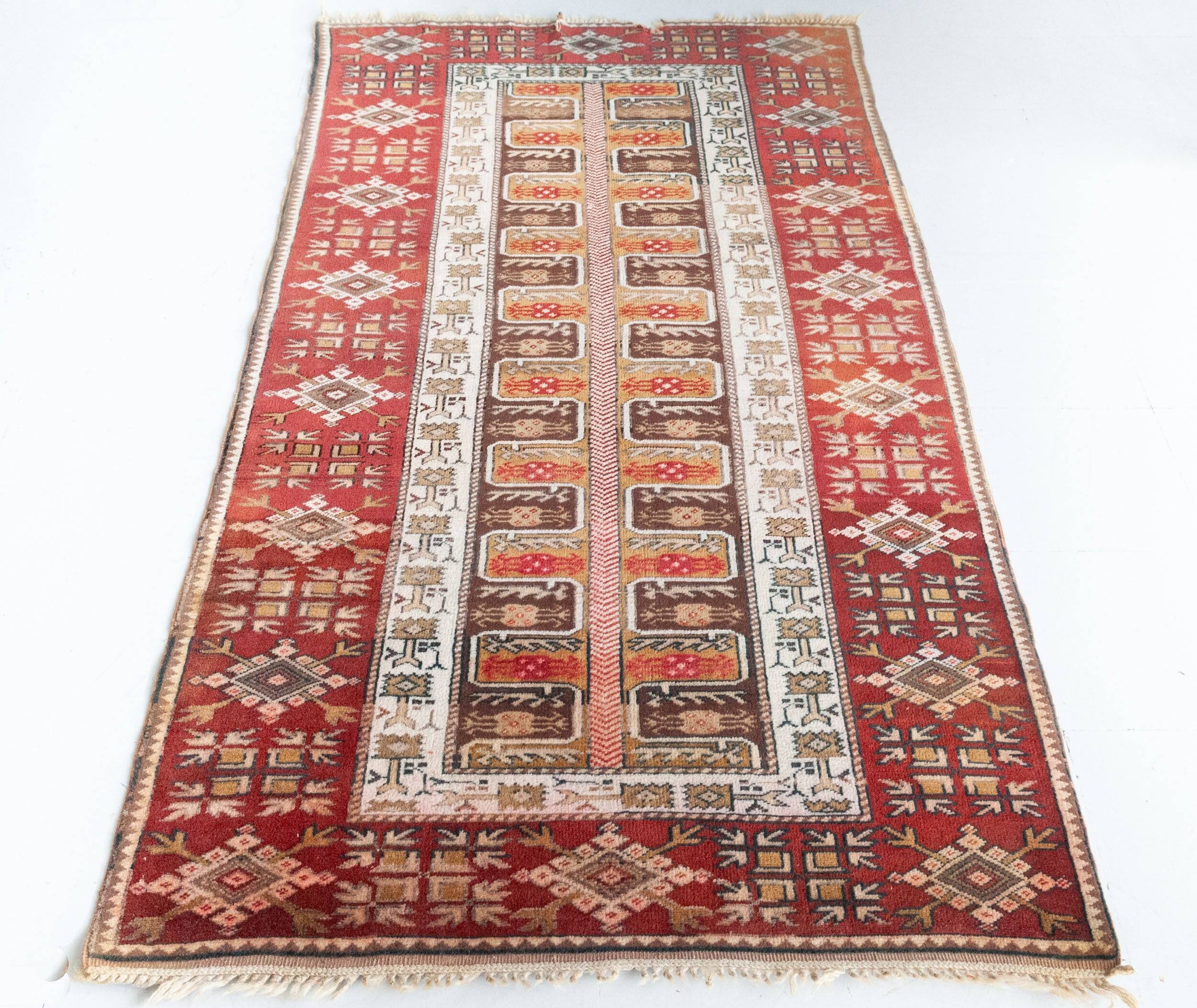 Unusual Hand Woven - Vintage Eastern Rug