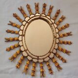 Sun mirror in gilded wood, 60x52 cm