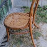 Fischel bistro chair, Austrian design 1900 curved wood and canning