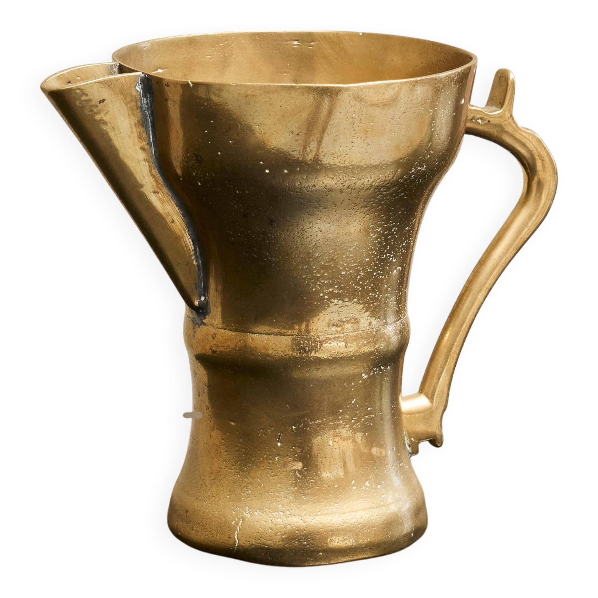 Antique brass jug, 19th century.