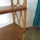 Wooden and rattan bookcase, 1970s-1980s