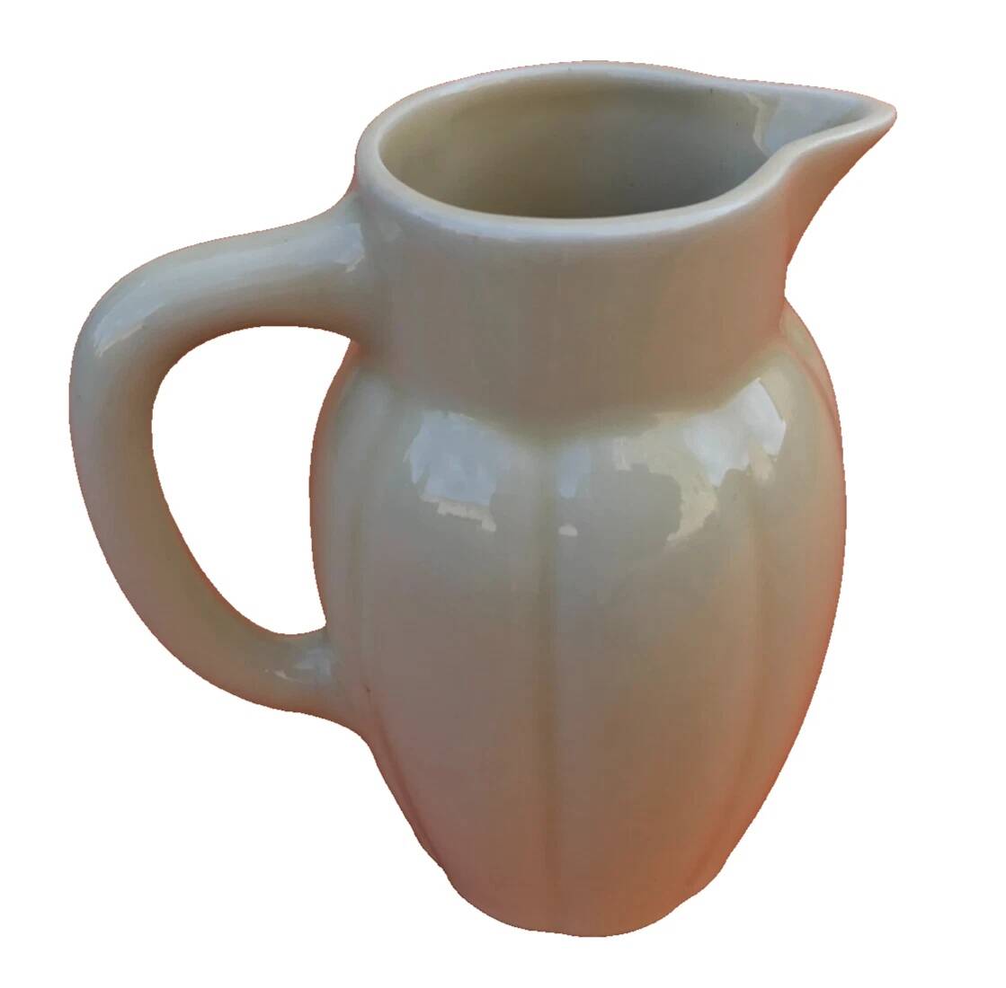 Art Deco Gadrooned Ceramic Pitcher