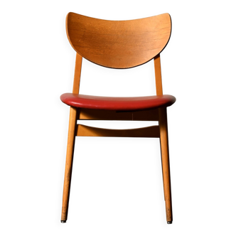 Chaise vintage en skaï rouge