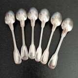 Set of 6 Ercuis spoons in silver metal
