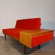 Daybed norvégien par Ekornes, en teck et tissu rouge, 1960