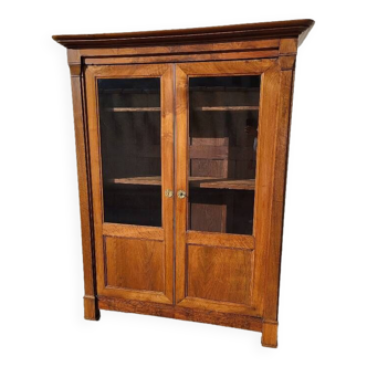 Louis philippe showcase in walnut 2 doors from the 19th century