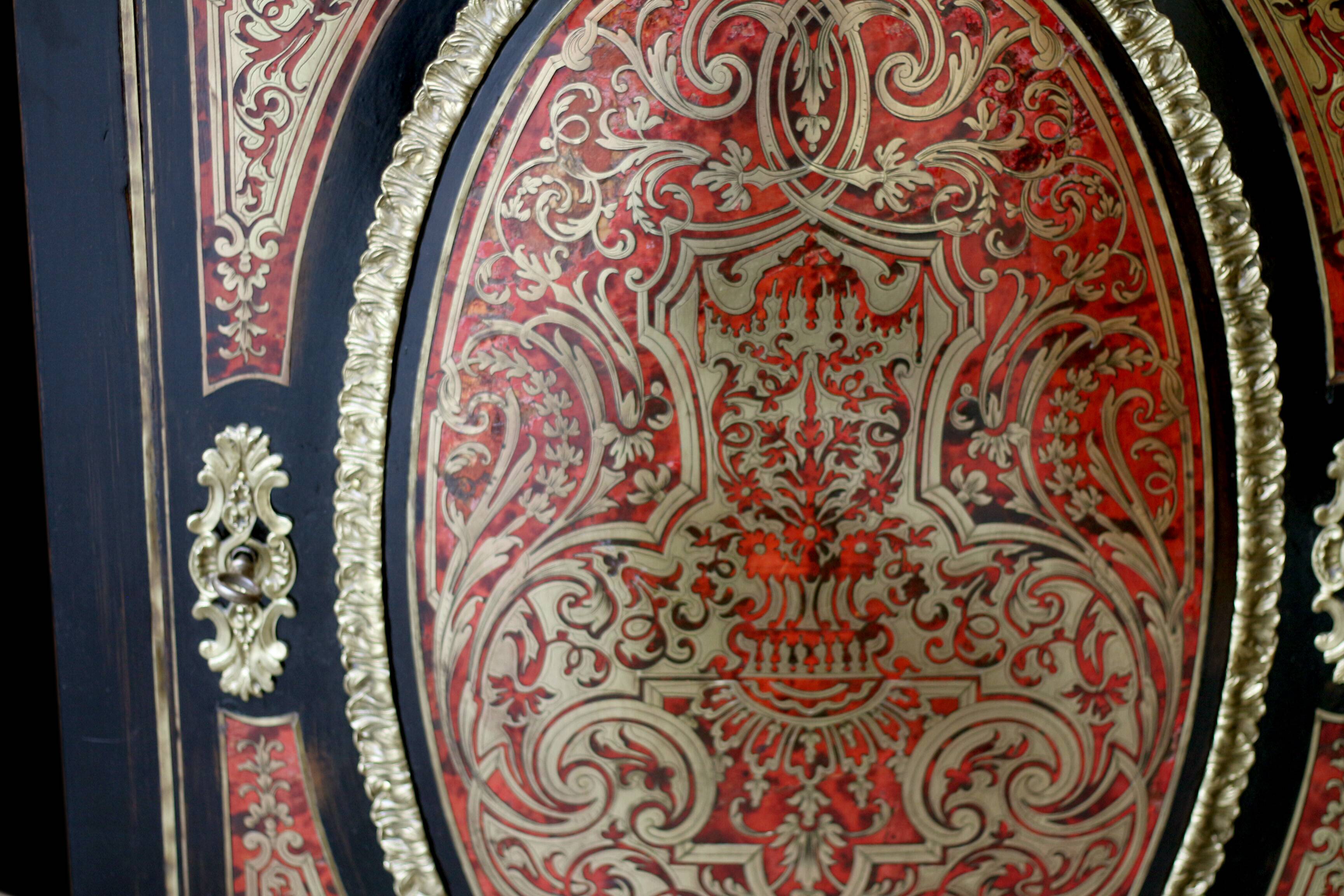 Napoleon III sideboard (late 19th century), marble, Boulle marquetry.