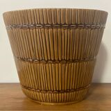 Old Saint Clément B Letalle flower pot imitation bamboo vintage ceramic