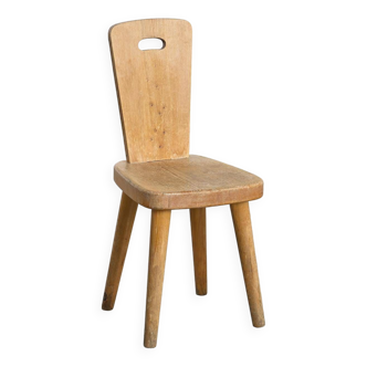 Solid Pine Chair by Christian Durupt, Meribel 1960