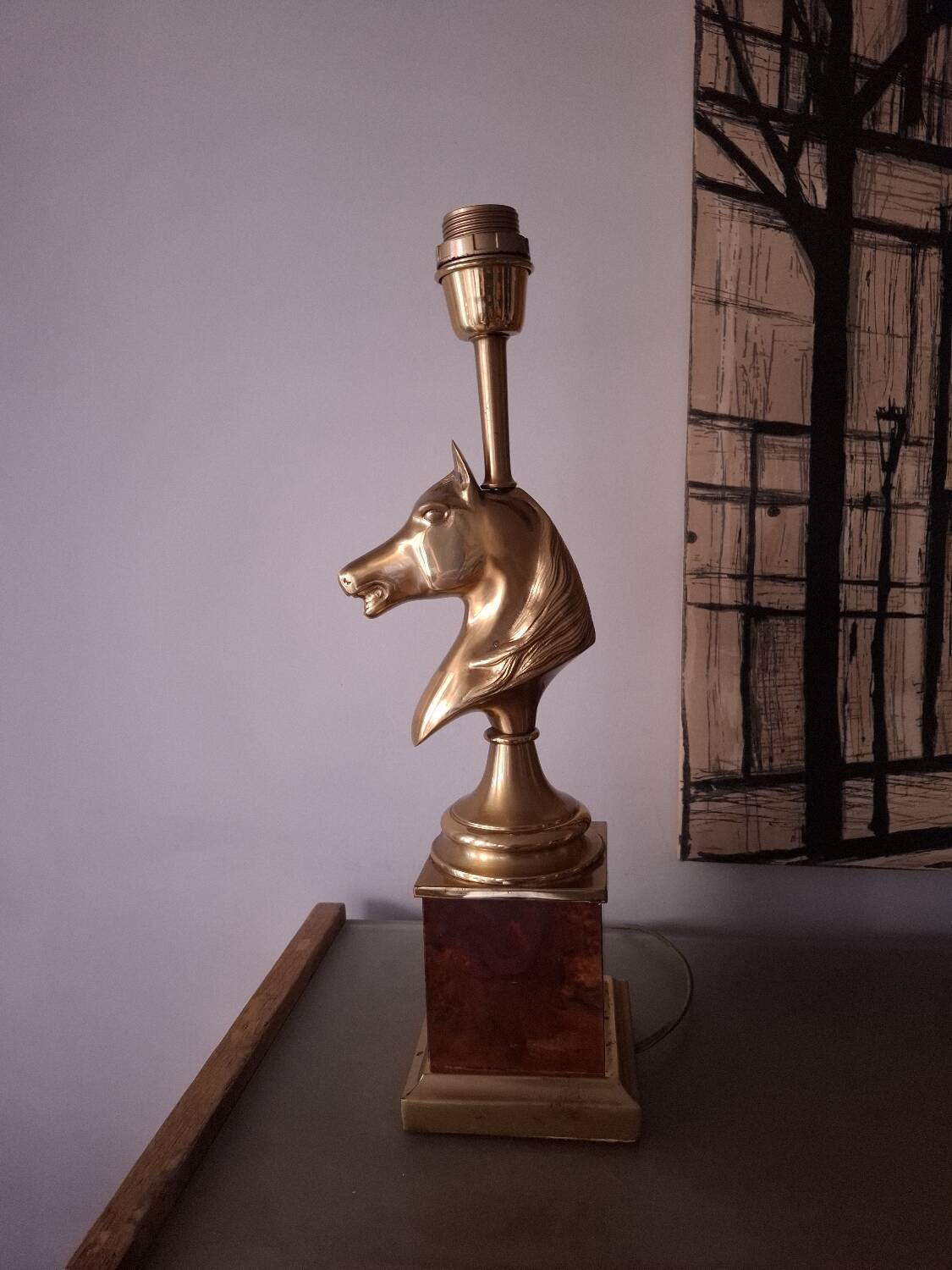 1980s horse head table lamp