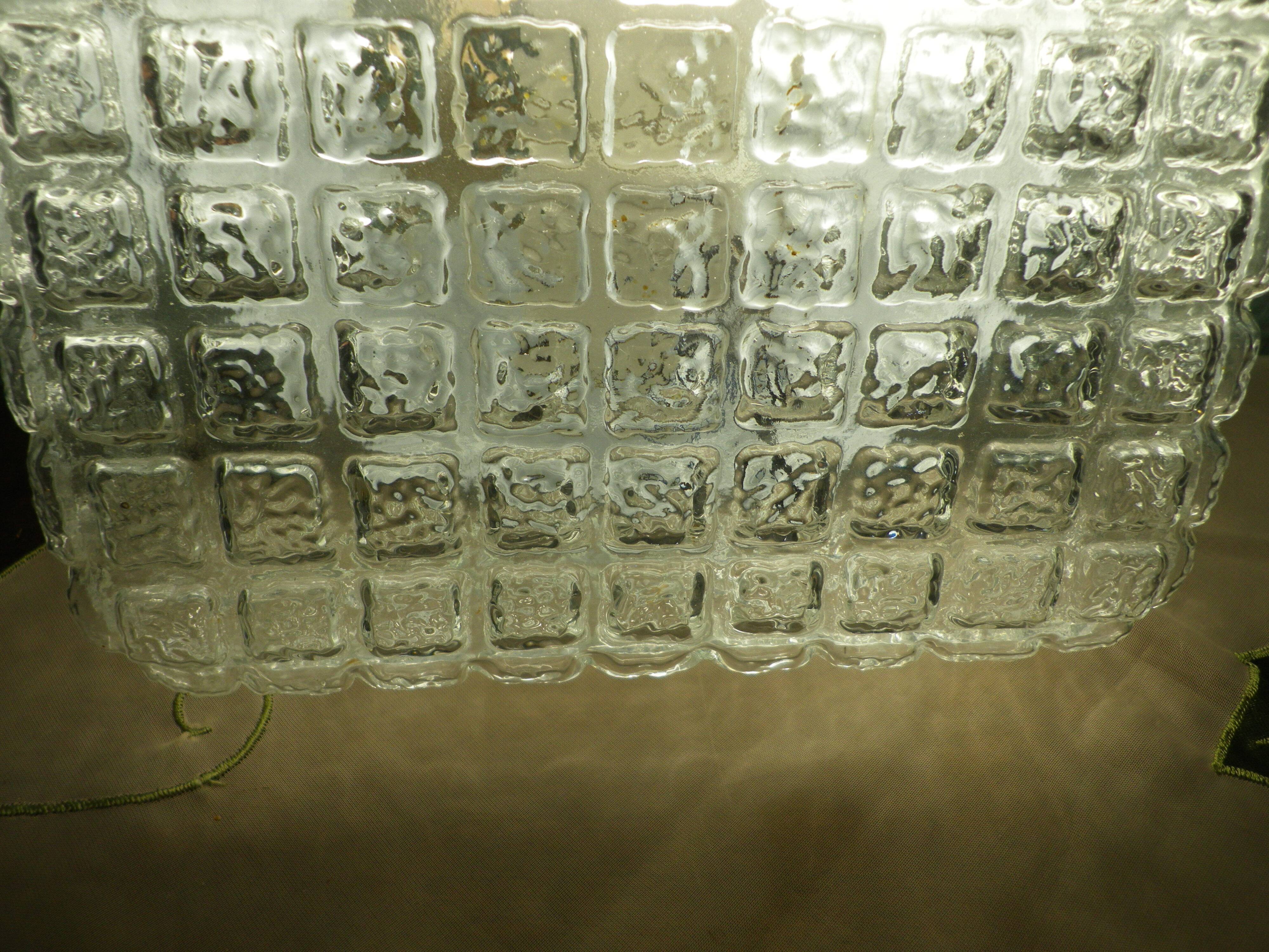 Pressed glass ceiling light, porcelain socket