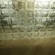 Pressed glass ceiling light, porcelain socket
