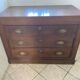 Old and authentic workshop counter with 3 large oak drawers.