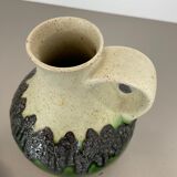 Set of 3 multi-color Fat Lava Op Art pottery vase made Bay Ceramics, Germany
