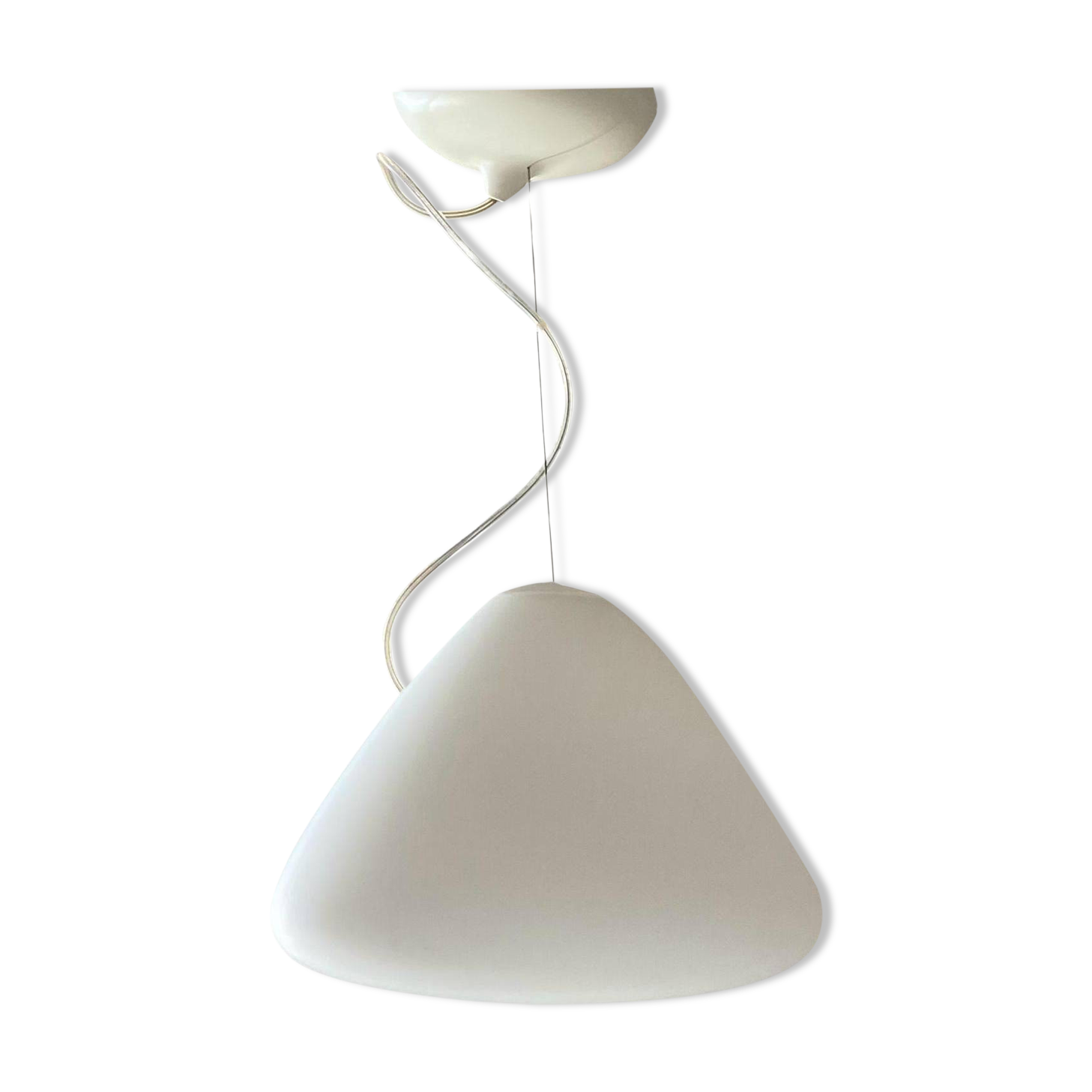 White glass pendant " Capsule " designed by Ross Lovegrove for Artemide. Italy 2010