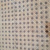 Glass tray, wood and caning