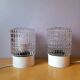 Pair of textured glass lamps 1970
