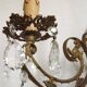 French Vintage Double Bronze & Crystal Wall Light - Stylized Dolphin Detail