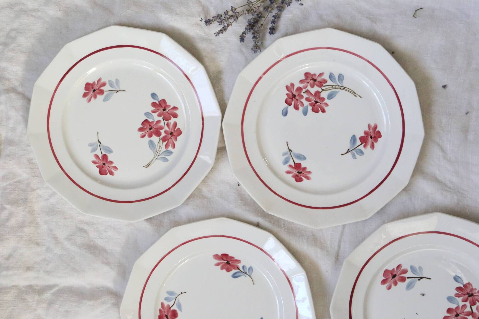 Dinner plates x6, Ceranord, Semi French Porcelain from the late 1950s