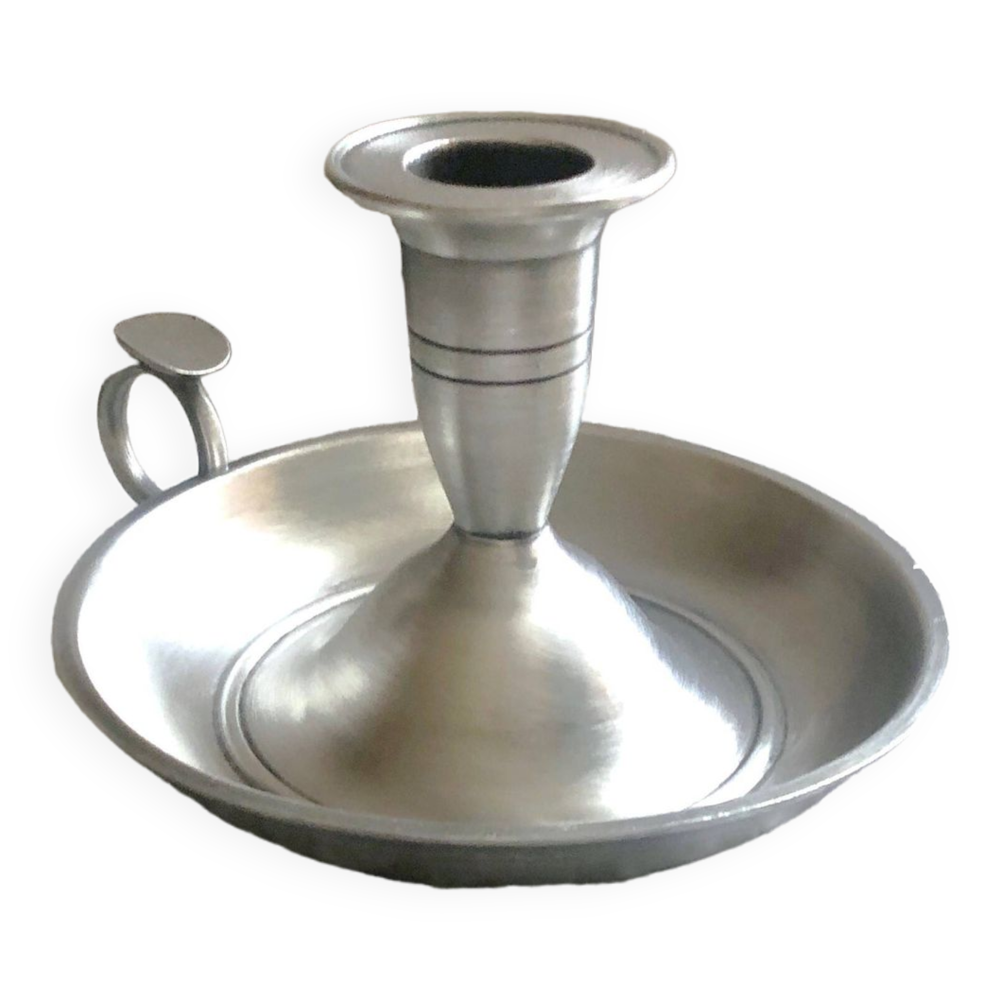 Pewter hand candle holder